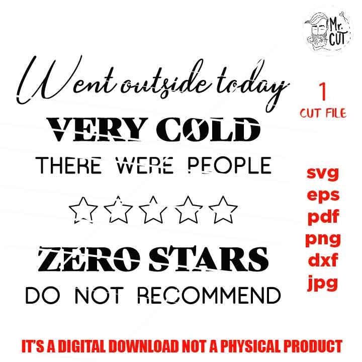 Went outside today, it was cold, there were people SVG, Adult humor shirt, Hate coldWinter SVG, eps, png, jpg, cut file, cricut, silhouette