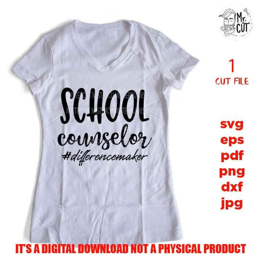 school counselor svg, difference maker, No Victory Too Smal teacher dxf, teacher svg, Teacher Shirt, eps, png, jpg mirrored, cut file