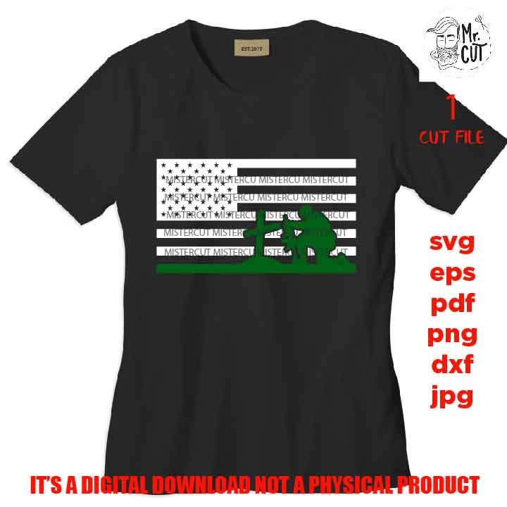 USA veteran flag, army flag, Svg, Soldier Kneeling Praying at Memorial Cross veteran day, Design T-shirt, car vector, dxf, eps, jpg, png