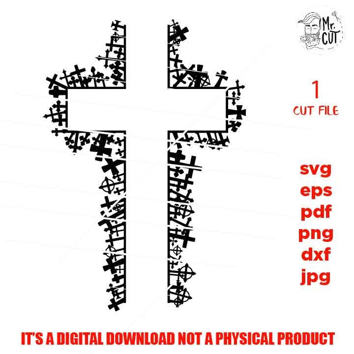 Cross, crosses, DxF, EpS, cut file, png, jpg Cross SVG, Cross SVG, christian shirt vector design svg, Jesus SVG, Faith svg, Christian Svg