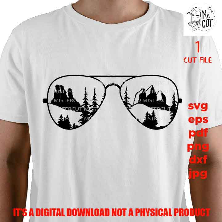 Aviator Mountains And Trees, mountain svg, adventure decal, PNG high resolution, pdf, Dxf, jpg, eps, Cut File, sign or shirt vector design