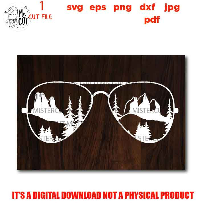 Aviator Mountains And Trees, mountain svg, adventure decal, PNG high resolution, pdf, Dxf, jpg, eps, Cut File, sign or shirt vector design