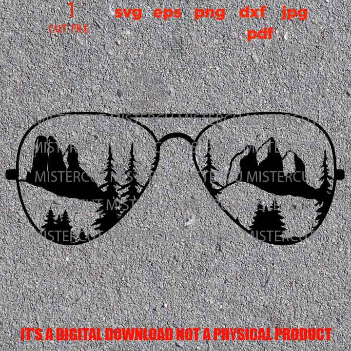 Aviator Mountains And Trees, mountain svg, adventure decal, PNG high resolution, pdf, Dxf, jpg, eps, Cut File, sign or shirt vector design