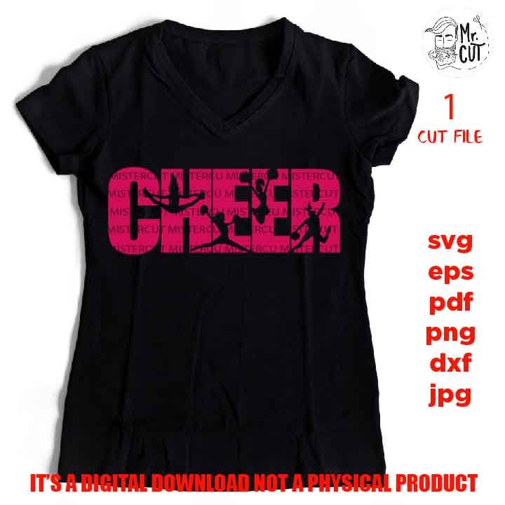 Cheer SVG, PNG, Dxf, jpg, Cleerleader, Cheerleader Clipart, Cheerleader Vector,  Cheer Shirt Svg, cheers dxf, love dxf, cheer mom shirt svg