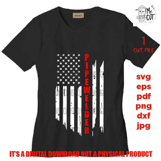 USA flag svg, pipewelder svg, worker usa Flag, welder Distressed Flag, Distressed flag Svg, PNG, Dxf, usa flag, welder tee shirt