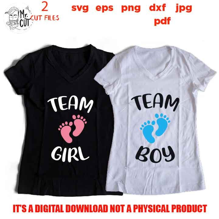 Team girl team boy SVG, DxF, EpS, cut file, png high resolution, jpg transfer, Printable Digital, baby feet, boy, girl, gender reveal party