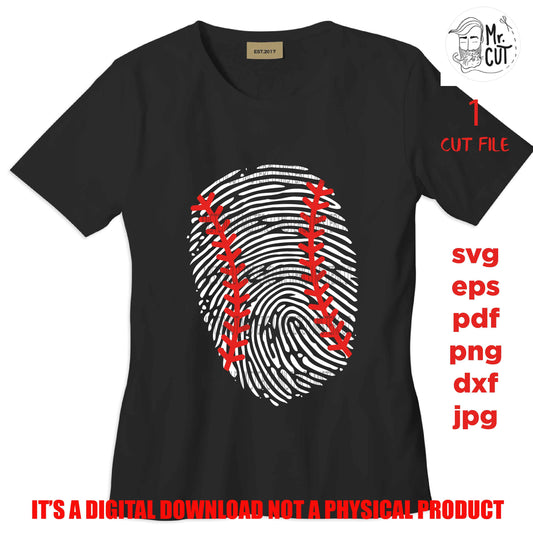 svg files, baseball shirt Cut file, fingerprint svg, School spirit, Sayings, baseball, SVG, Dxf, eps, baseball Sister svg, baseball Mom