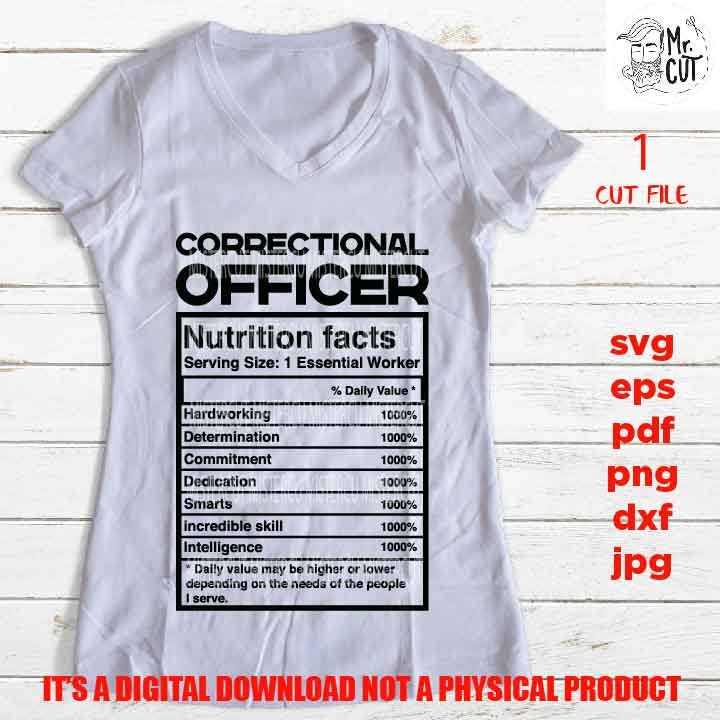 correctional officer facts shirt vector design, sign svg, worker idea gift, sign Svg, PNG high resolution, Dxf, eps, pdf, essential worker