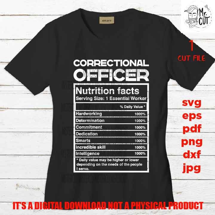 correctional officer facts shirt vector design, sign svg, worker idea gift, sign Svg, PNG high resolution, Dxf, eps, pdf, essential worker