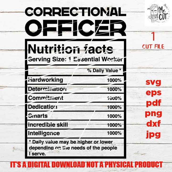 correctional officer facts shirt vector design, sign svg, worker idea gift, sign Svg, PNG high resolution, Dxf, eps, pdf, essential worker