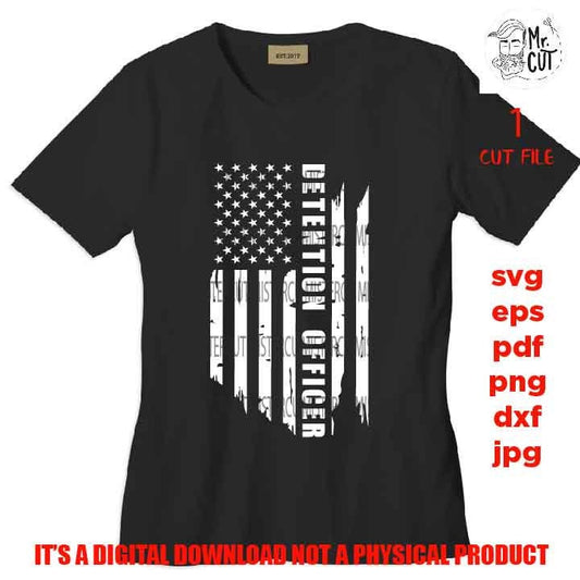 USA flag svg, detention Officer Flag, Thin Silver Line Flag, Correctional Officer Distressed Flag Distressed flag Svg, PNG, Dxf, usa flag