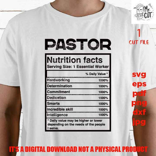 pastor facts shirt vector design, sign svg, pastor idea gift, sign Svg, PNG high resolution, Dxf, eps, pdf, essential worker