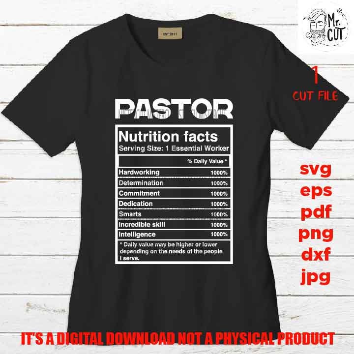 pastor facts shirt vector design, sign svg, pastor idea gift, sign Svg, PNG high resolution, Dxf, eps, pdf, essential worker