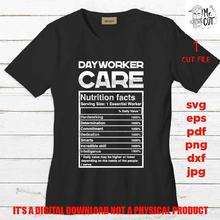 dayworker care facts shirt vector design, sign, child working idea gift, sign Svg, PNG high resolution, Dxf, eps, pdf, essential worker