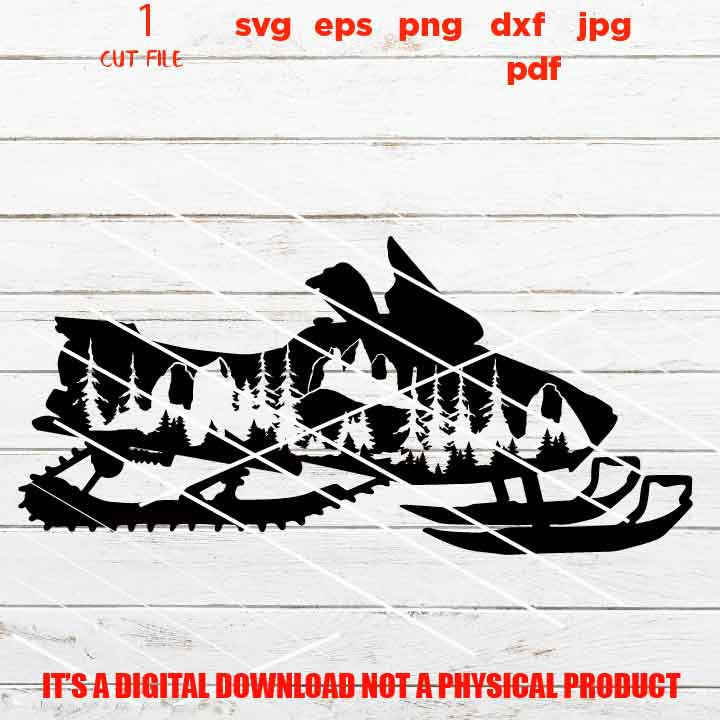 Mountain Snowmobile, Adventure, SVG, PNG high resolution, Dxf, sign & shirt vector design, Snowmobiling, Mountain SVG, Decal Cut File