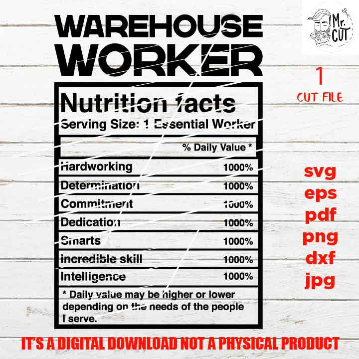 warehouse worker facts shirt vector design, sign, warehouse worker idea gift, sign Svg, PNG high resolution, Dxf, eps, pdf, essential worker