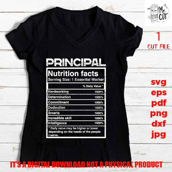 Principal facts shirt vector design, sign svg, teacher principal gift, sign Svg, PNG high resolution, Dxf, eps, pdf, essential worker