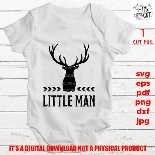 Baby Deer, Hunting,  bodysuit vector design, Boho SVG, Nursery, Nature, Buck, Baby Boy, Newborn, Toddler, Antlers, SVG, DxF, EpS, png