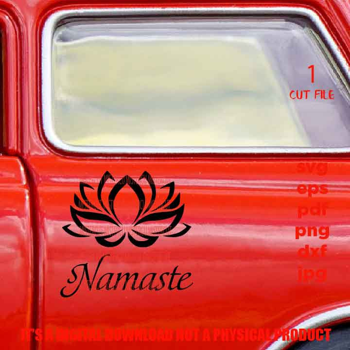 Namaste SVG, Namaste Lotus Flower  SVG, DXF, EpS, png, jpg reverse, cut file, Meditation sign design, girl svg, vector design, shirt