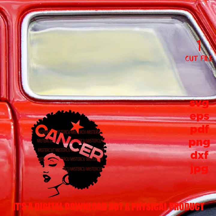 Cancer Afro Zodiac Birthday, sign, Black Queen, Black woman svg, jpg reverse, png, pdf, cut files, American Woman, melanin, Black Girl Magic