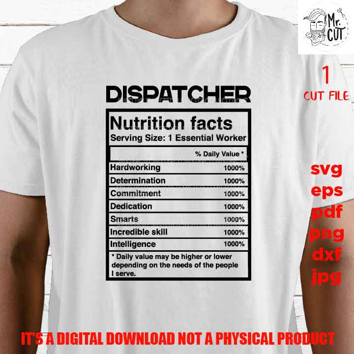 Dispatcher facts shirt vector design, sign svg, worker idea gift, sign Svg, PNG high resolution, Dxf, eps, pdf, essential worker