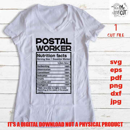 postal worker facts shirt vector design, sign svg, postal worker idea gift, sign Svg, PNG high resolution, Dxf, eps, pdf, essential worker