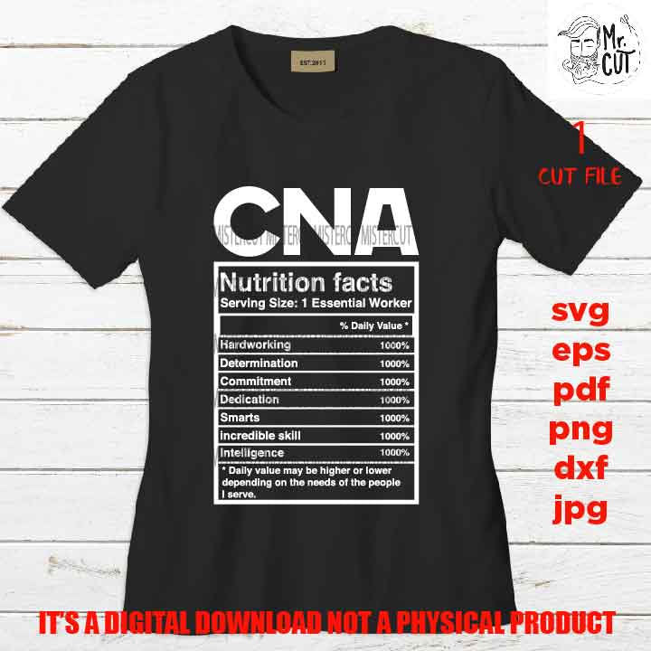 CNA facts shirt vector design, sign, Certified Nursing Assistant idea gift, sign Svg, PNG high resolution, Dxf, eps, pdf, essential worker