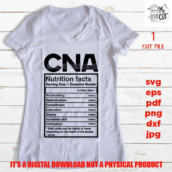 CNA facts shirt vector design, sign, Certified Nursing Assistant idea gift, sign Svg, PNG high resolution, Dxf, eps, pdf, essential worker