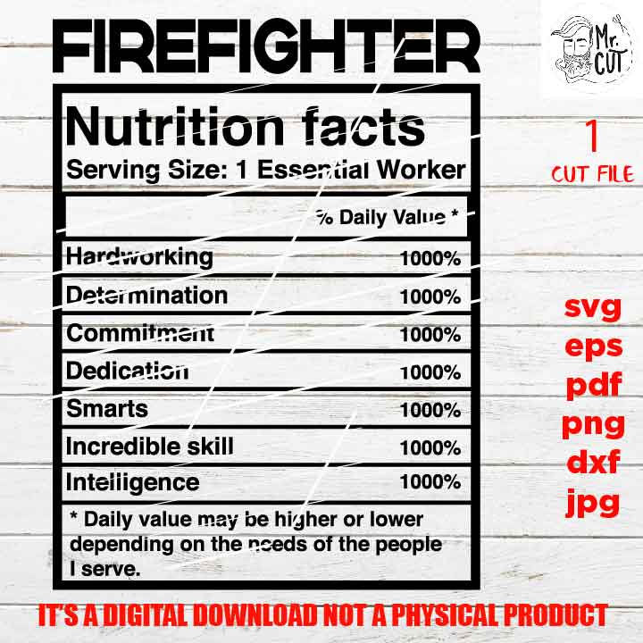 firefighter worker facts shirt vector design, sign svg, worker idea gift, sign Svg, PNG high resolution, Dxf, eps, pdf, essential worker