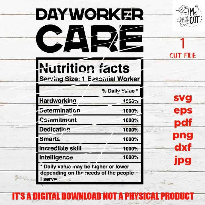 dayworker care facts shirt vector design, sign, child working idea gift, sign Svg, PNG high resolution, Dxf, eps, pdf, essential worker