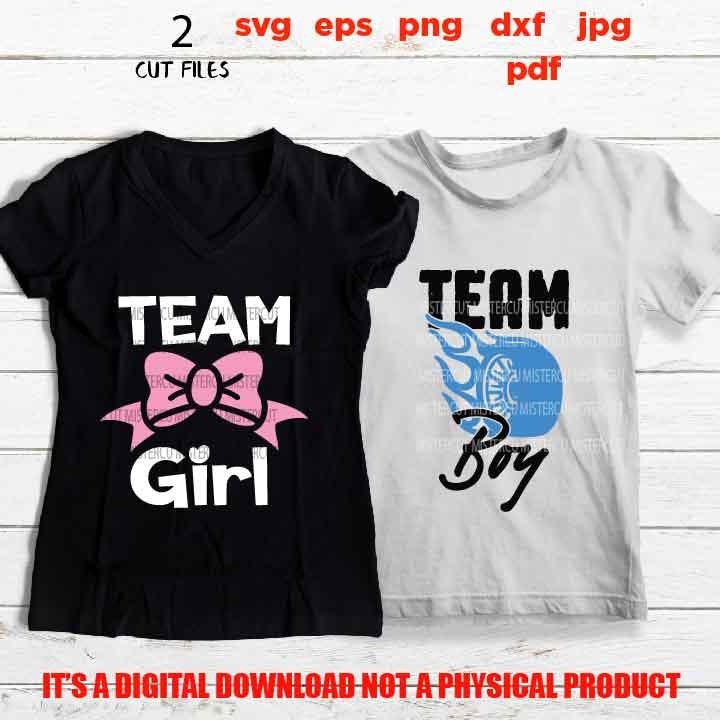 team boy team girl matching shirts cut files, dxf, gender reveal svg, Boy girl gender reveal svg, Boy girl shirts, png high resolution, jpg