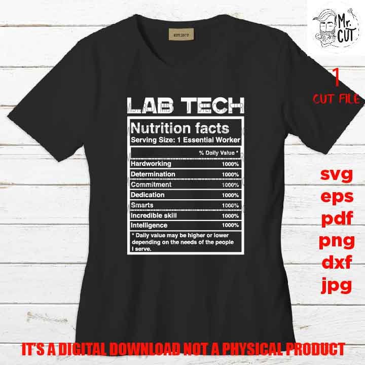 lab tech facts shirt vector design, sign svg, lab techinican gift, sign Svg, PNG high resolution, Dxf, eps, pdf, essential worker