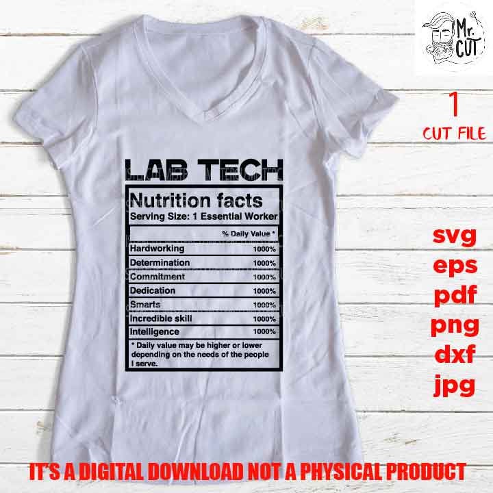 lab tech facts shirt vector design, sign svg, lab techinican gift, sign Svg, PNG high resolution, Dxf, eps, pdf, essential worker