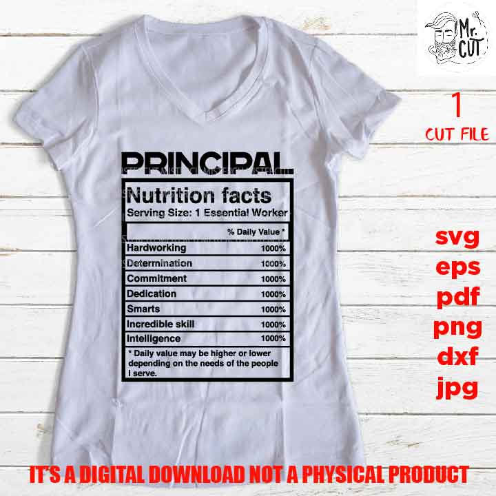 Principal facts shirt vector design, sign svg, teacher principal gift, sign Svg, PNG high resolution, Dxf, eps, pdf, essential worker