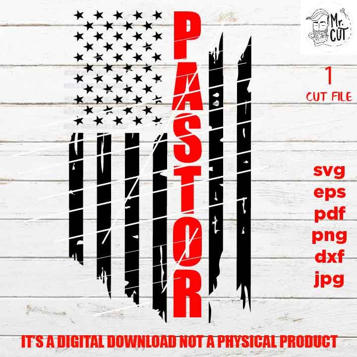 USA Pastor flag svg, essential worker Flag, shirt vector design,priest gift idea, Distressed Flag Svg, PNG, Dxf, eps, pdf, american worker