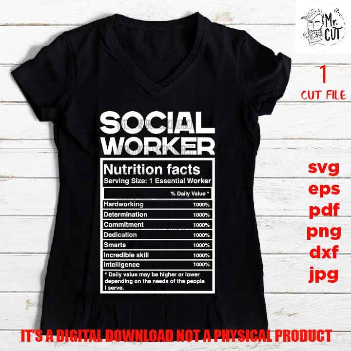 Social worker facts shirt vector design, sign svg, Social worker idea gift, sign Svg, PNG high resolution, Dxf, eps, pdf, essential worker