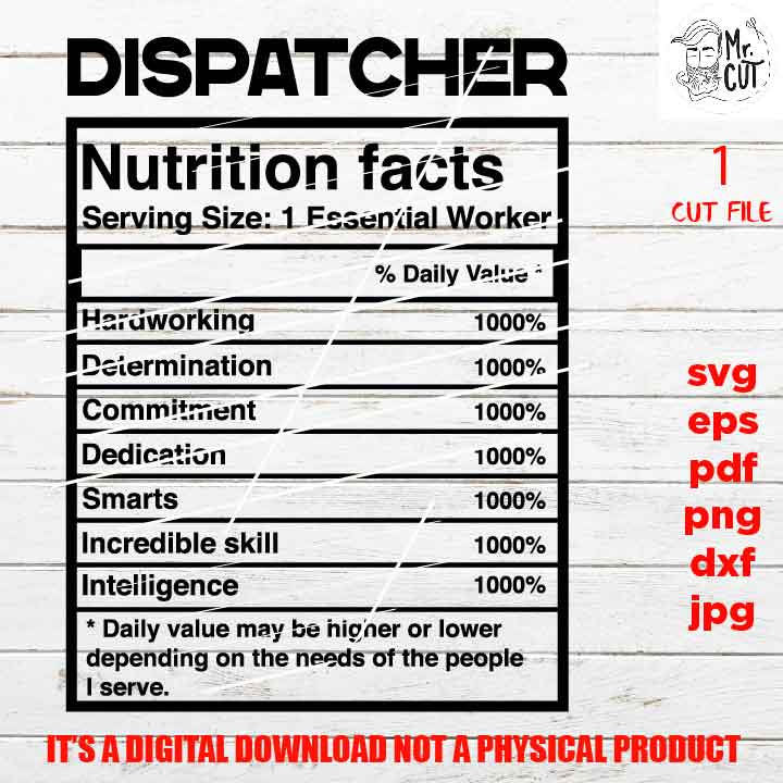 Dispatcher facts shirt vector design, sign svg, worker idea gift, sign Svg, PNG high resolution, Dxf, eps, pdf, essential worker