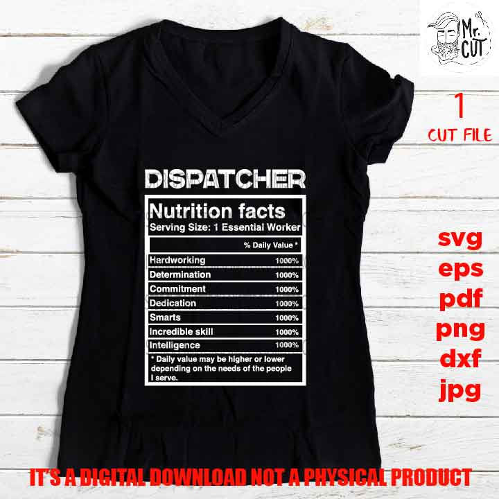 Dispatcher facts shirt vector design, sign svg, worker idea gift, sign Svg, PNG high resolution, Dxf, eps, pdf, essential worker