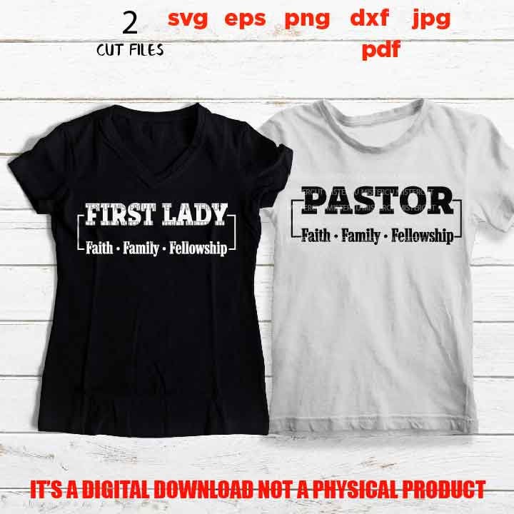 Matching Couples Pastor and First Lady, shir vector design, Dxf, png high resolution, pdf, jpg reverse, christian faith svg