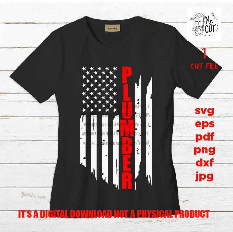 USA plumber svg, essential worker Flag, plumber shirt vector design Svg, PNG, Dxf, usa flag, fourth of july, independence day, gift for dad