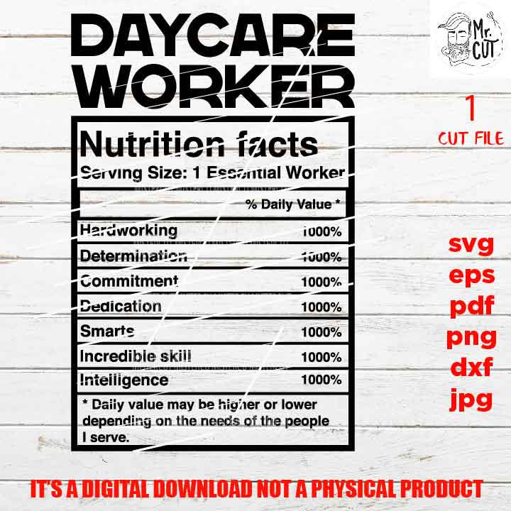 Daycare worker facts shirt vector design, sign svg, postal worker idea gift, sign Svg, PNG high resolution, Dxf, eps, pdf, essential worker