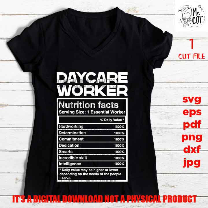 Daycare worker facts shirt vector design, sign svg, postal worker idea gift, sign Svg, PNG high resolution, Dxf, eps, pdf, essential worker