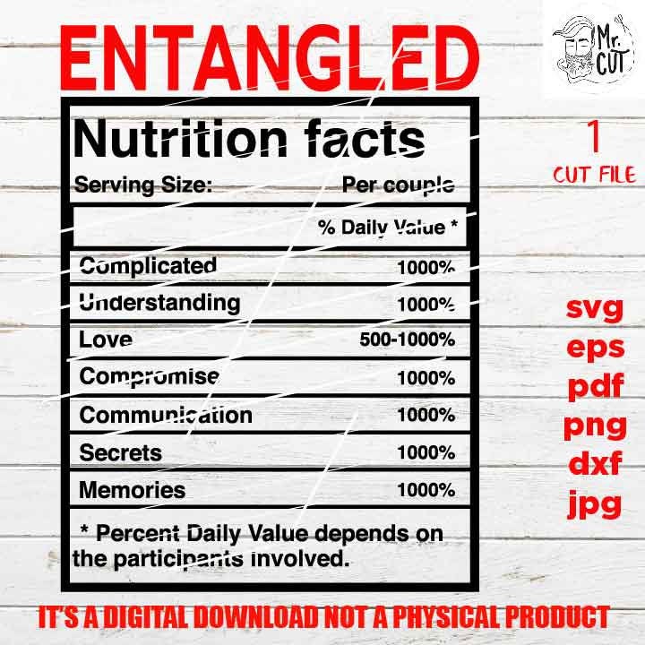 Entanglement nutrition facts svg, shirt vector design, love, wedding, anniversary, jpg, png high resolution, pdf, cut files Black Girl Magic