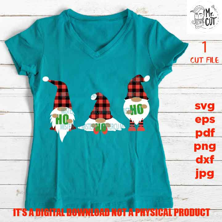 Christmas SVG, gnomes ho ho ho SVG, santa claus Christmas Svg, Winter Shirt, Snow Cute, DxF, pdf EpS, cut file, jpg, png high resolution