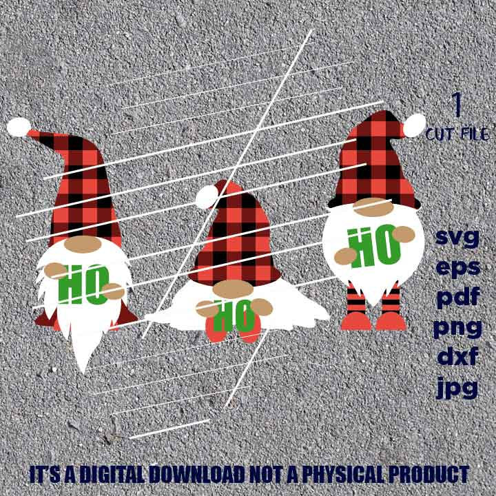 Christmas SVG, gnomes ho ho ho SVG, santa claus Christmas Svg, Winter Shirt, Snow Cute, DxF, pdf EpS, cut file, jpg, png high resolution