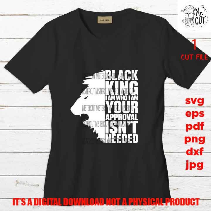 Black lion king, Black king nutrition shirt vector design EpS, dxf jpg reverse, png high resolution, pdf, cut files, American man melanin