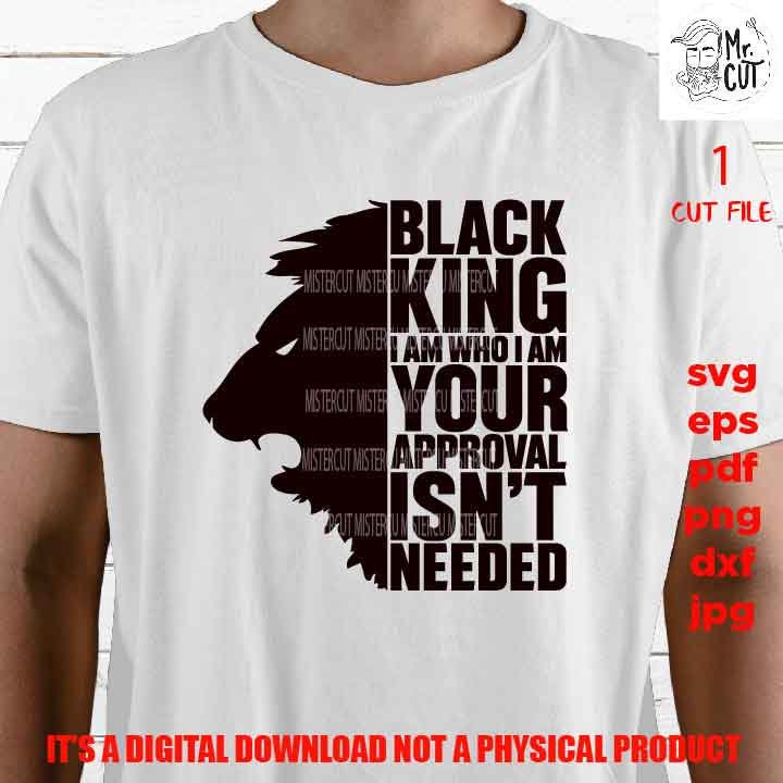 Black lion king, Black king nutrition shirt vector design EpS, dxf jpg reverse, png high resolution, pdf, cut files, American man melanin