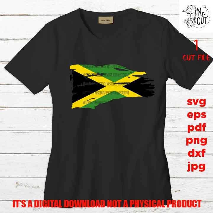 Jamaica Flag distressed SVG, flag svg, Jamaican flag shirt vector design svg, independence day, rise, jpg, png, dxf,  svg, patriotic shirt