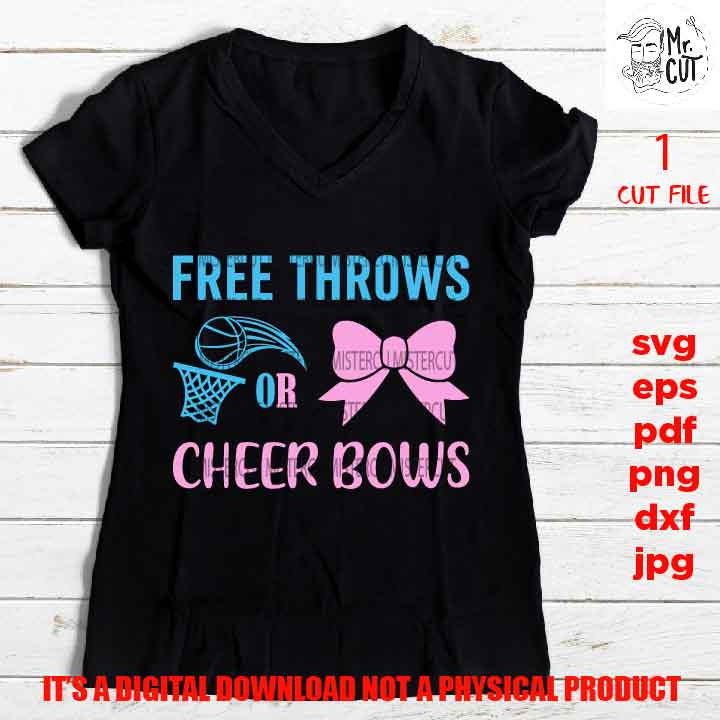 free throws or cheer bows cut file, dxf, gender reveal svg, Boy girl gender reveal svg, png high resolution, jpg mirrored, Printable Digital