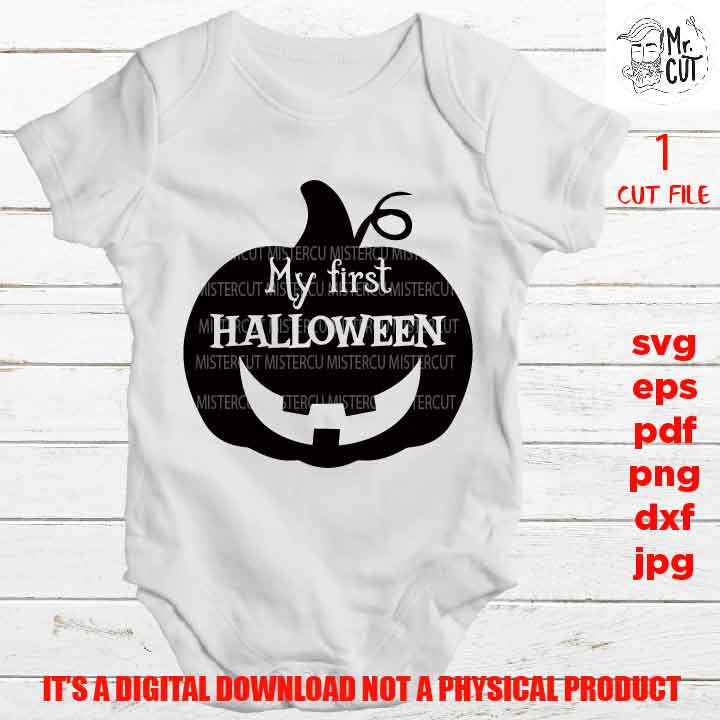 my first halloween vector design, halloween bodysuit vector design svg, png, DxF, EpS, cut file, jpg, pdf, halloween sign or shirt svg